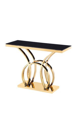 Čierno zlatý konzolový stolík LUX 110cm