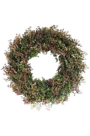 Ružový bobuľový veniec 55cm