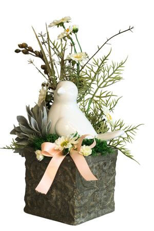 Dekoráció madárral 35cm