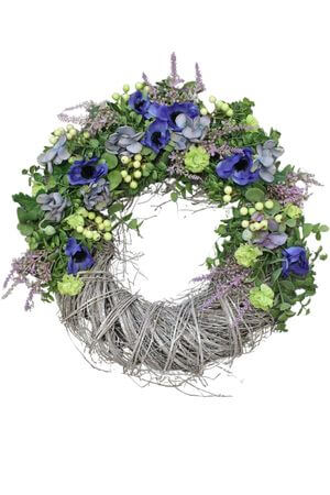 Modrofialový veniec na dvere 44cm