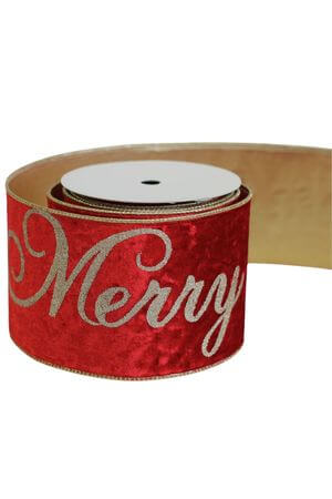 Červená vianočná stuha Merry Christmas 10cm 10m