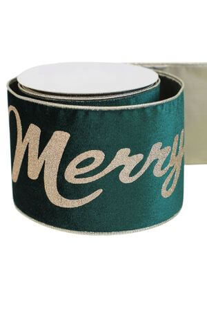 Zelená vianočná stuha Merry Christmas 10cm 10m