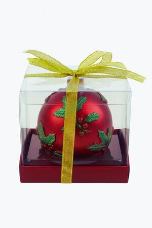 Červená vianočná sviečka guľa 9cm