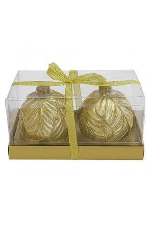 Zlaté vianočné sviečky gule LUX 2ks