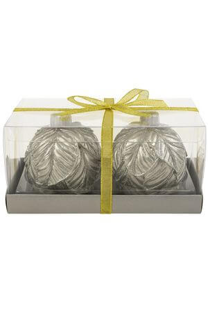 Strieborné vianočné sviečky gule LUX 2ks