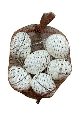 Biele veľkonočné vajíčka 6ks 5cm