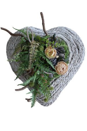 Přírodní dekorace na hrob Srdce 40cm