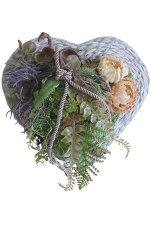 Přírodní dekorace na hrob Srdce 30cm