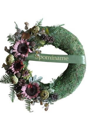 Mechový věnec na hrob 50 cm