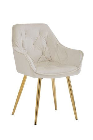 Krémovo zlatá zamatová stolička 85cm