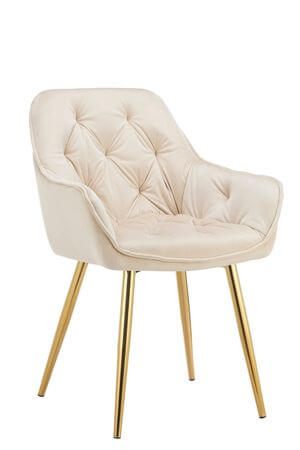 Krémová zamatová stolička 85cm