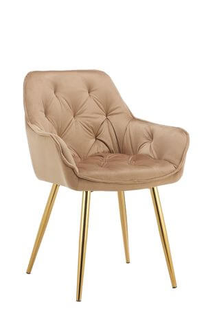 Bledo hnedá zamatová stolička 85cm