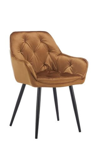 Hnedá zamatová stolička 85cm