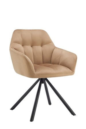 Bledo hnedá zamatová otočná stolička 84cm