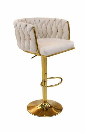 Krém-arany bárszék LUX 105 cm, bársony kárpittal