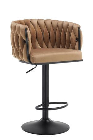 Bledo hnedá zamatová barová stolička LUX 105cm