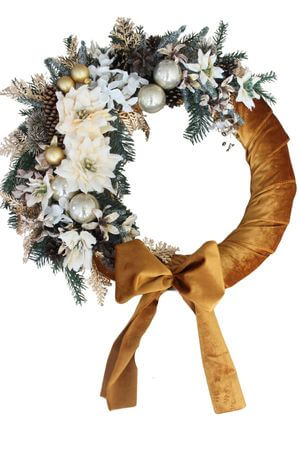 Krémszínű ajtókoszorú 50 cm