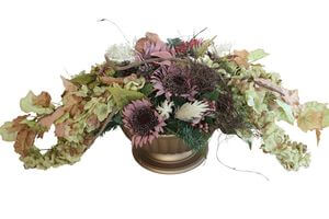 Zelená umělá ikebana na hrob 90 cm