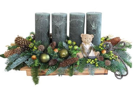 Adventný svietnik s medvedíkom 68 cm