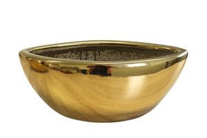 Arany, hosszúkás virágcserép 35 cm