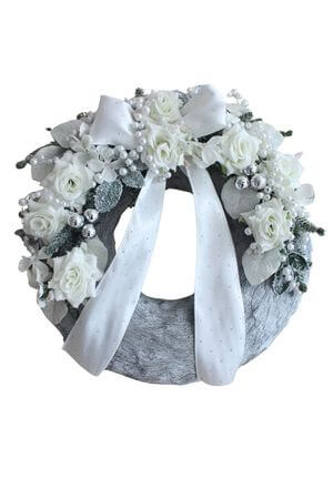 Stříbrný věnec na dveře 38 cm