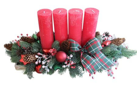 Červený adventní svícen 70 cm