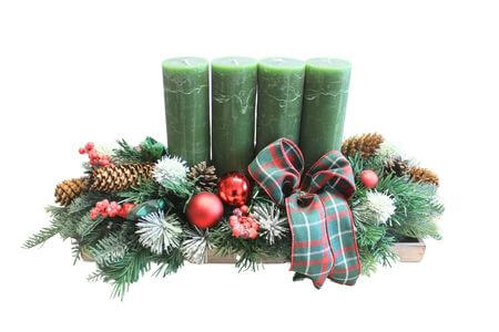 Tradičný červeno zelený adventný svietnik 65 cm