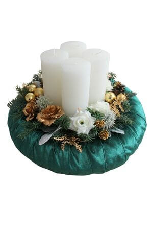 Zelený adventný svietnik 40 cm