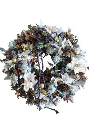 Arany karácsonyi ajtódísz, 40 cm