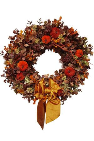 Jesenný zamatový veniec "Pumpkin" 60 cm