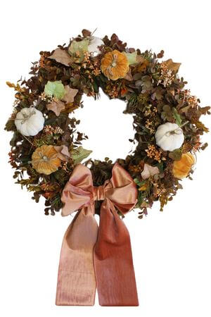 Jesenný veniec na dvere Salmon 55 cm