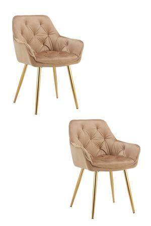 Bledo hnedé zamatové stoličky 2ks 85cm