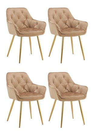 Bledo hnedé zamatové stoličky 4ks 85cm