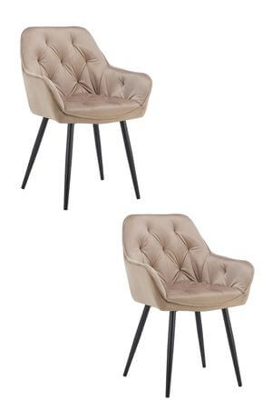 Sivo hnedé zamatové stoličky 2ks 85cm