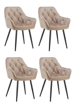 Sivo hnedé zamatové stoličky 4ks 85cm