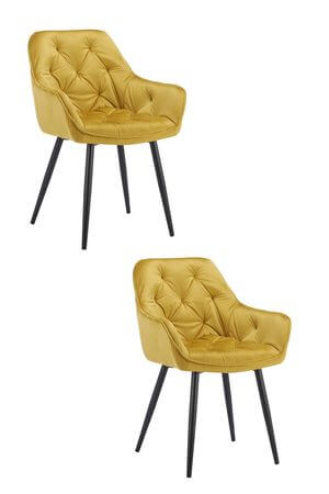 Zlaté zamatové stoličky 2ks 85cm