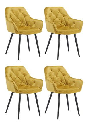 Zlaté zamatové stoličky 4ks 85cm