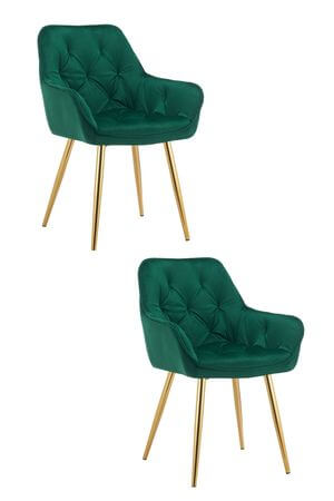 Zelené zamatové stoličky 2ks 85cm