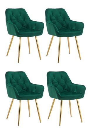 Zelené zamatové stoličky 4ks 85cm