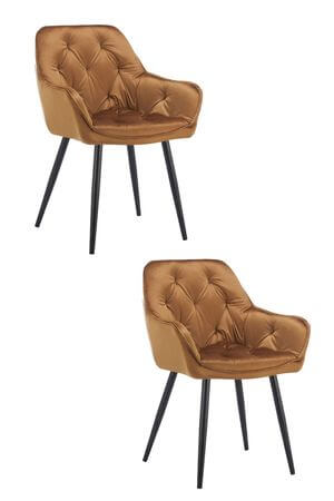 Hnedé zamatové stoličky 2ks 85cm