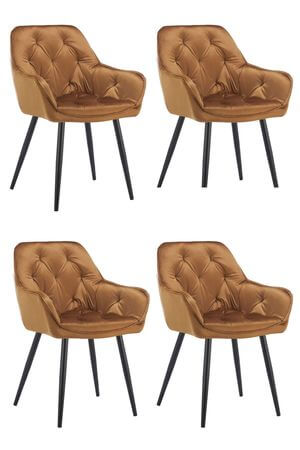 Hnedé zamatové stoličky 4ks 85cm