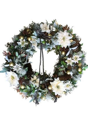 Ajtódísz koszorú pezsgőszínű 50 cm
