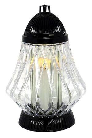 Čierny kahanec na hrob Crystal 28cm