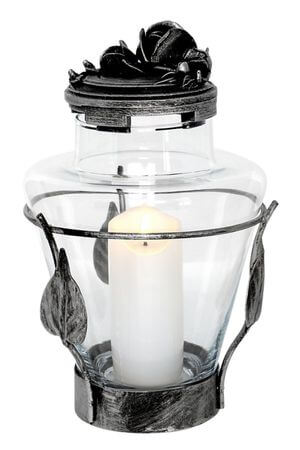 Stříbrný kahanec na hrob Růže 27cm