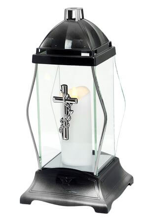 Stříbrný kahanec na hrob Kříž 31cm