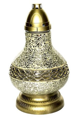 Zlatý luxusný kahanec na hrob Witráž 31cm