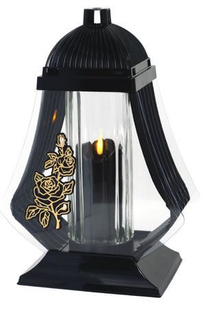 Čierny kahanec na hrob Ruža 34cm