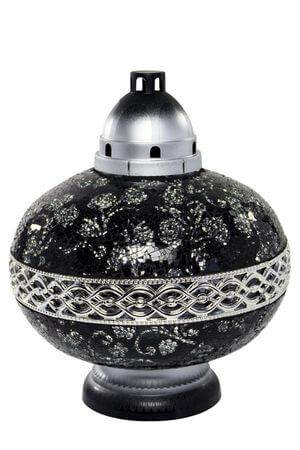 Černo stříbrný kahanec na hrob Vitráž 35cm