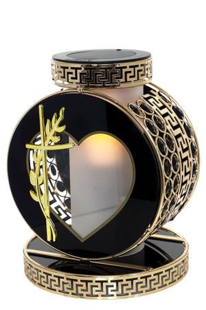 Zlatý luxusný solárny kahanec na hrob 25cm