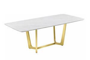 Jedálenský stôl BLISS bielo zlatý 180cm